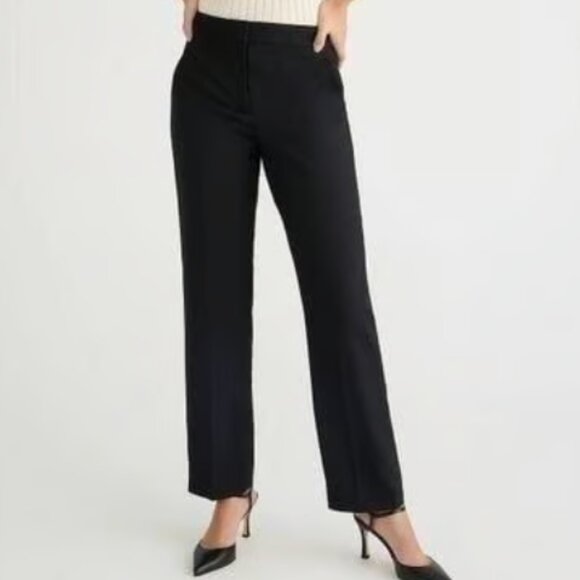 J. Crew Kate Black Straight Leg Pant in Stretch Linen Blend Size 18 - Picture 1 of 9